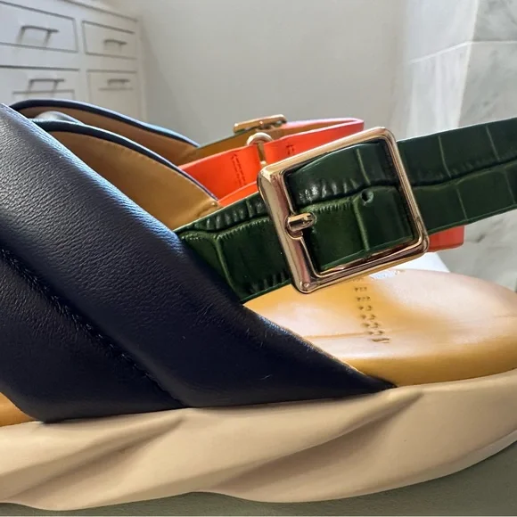 Women's Navy and Orange 4ccccees Sandals - Picture 3 of 8